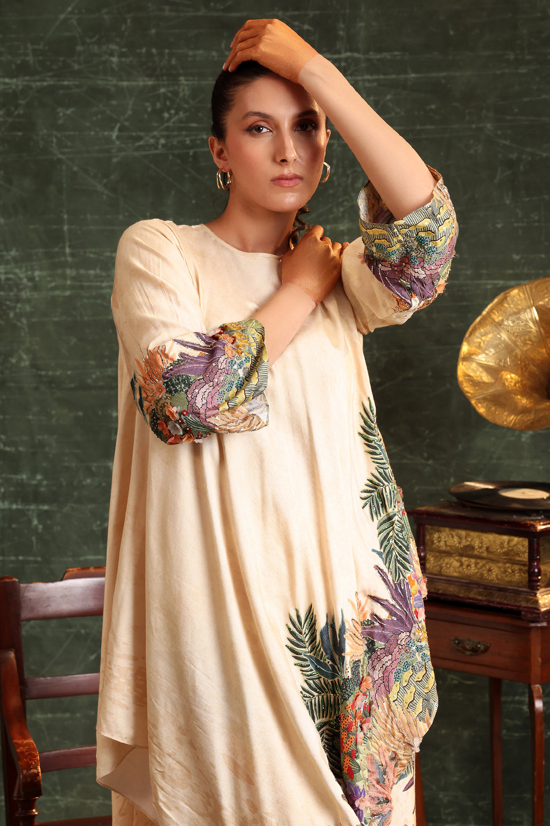 Kaira Embellished Asymmetric Kurta Set