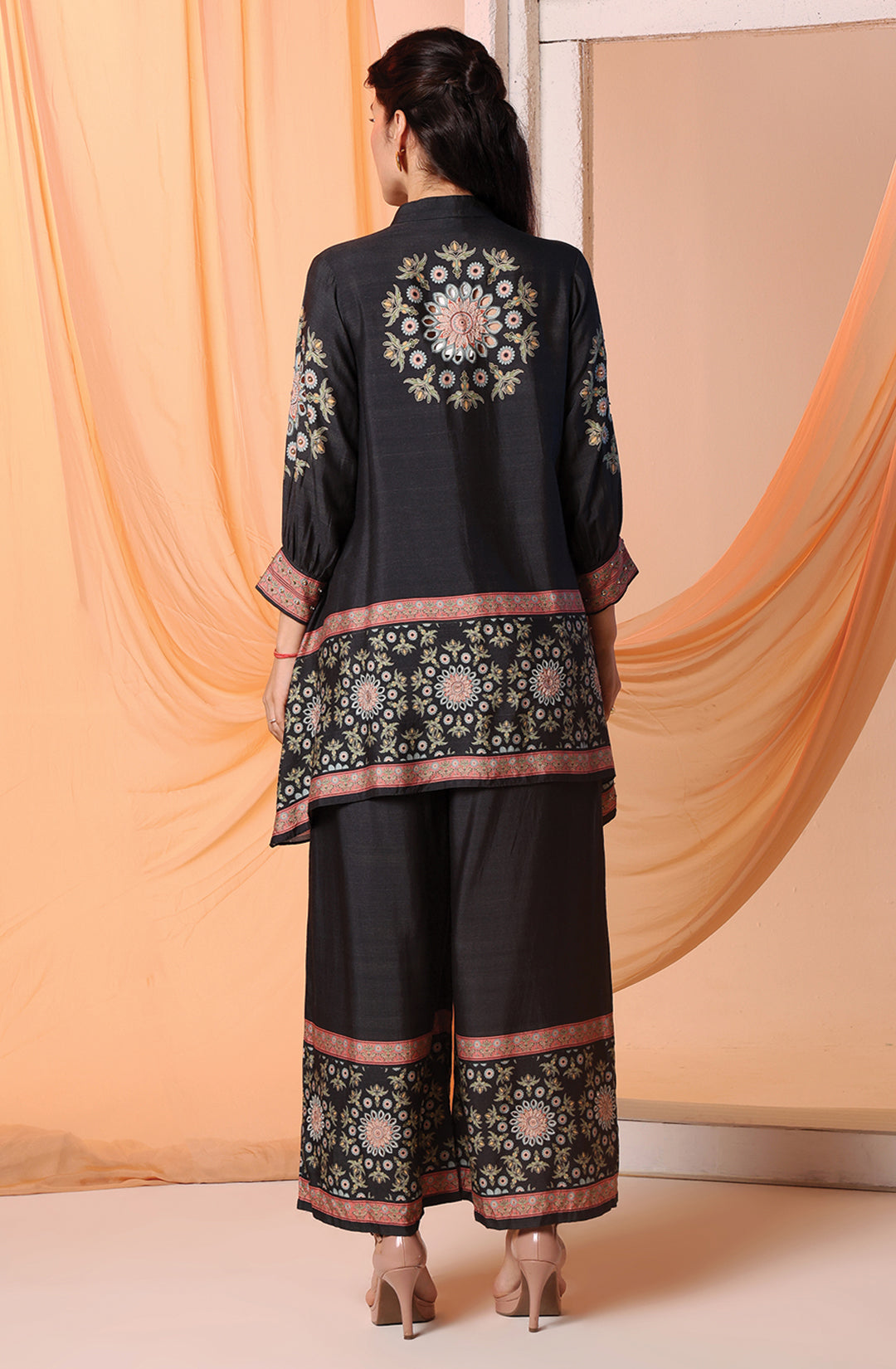 Raya Embellished Co-Ord Set with Gathered Sleeves