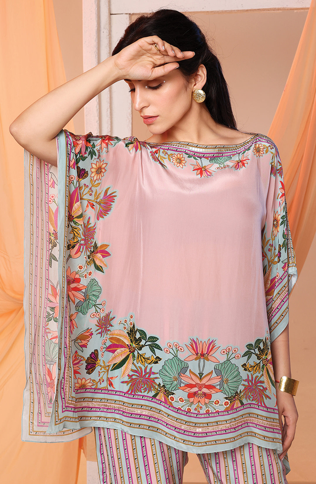 Pink	Arani Embellished Kafan Set