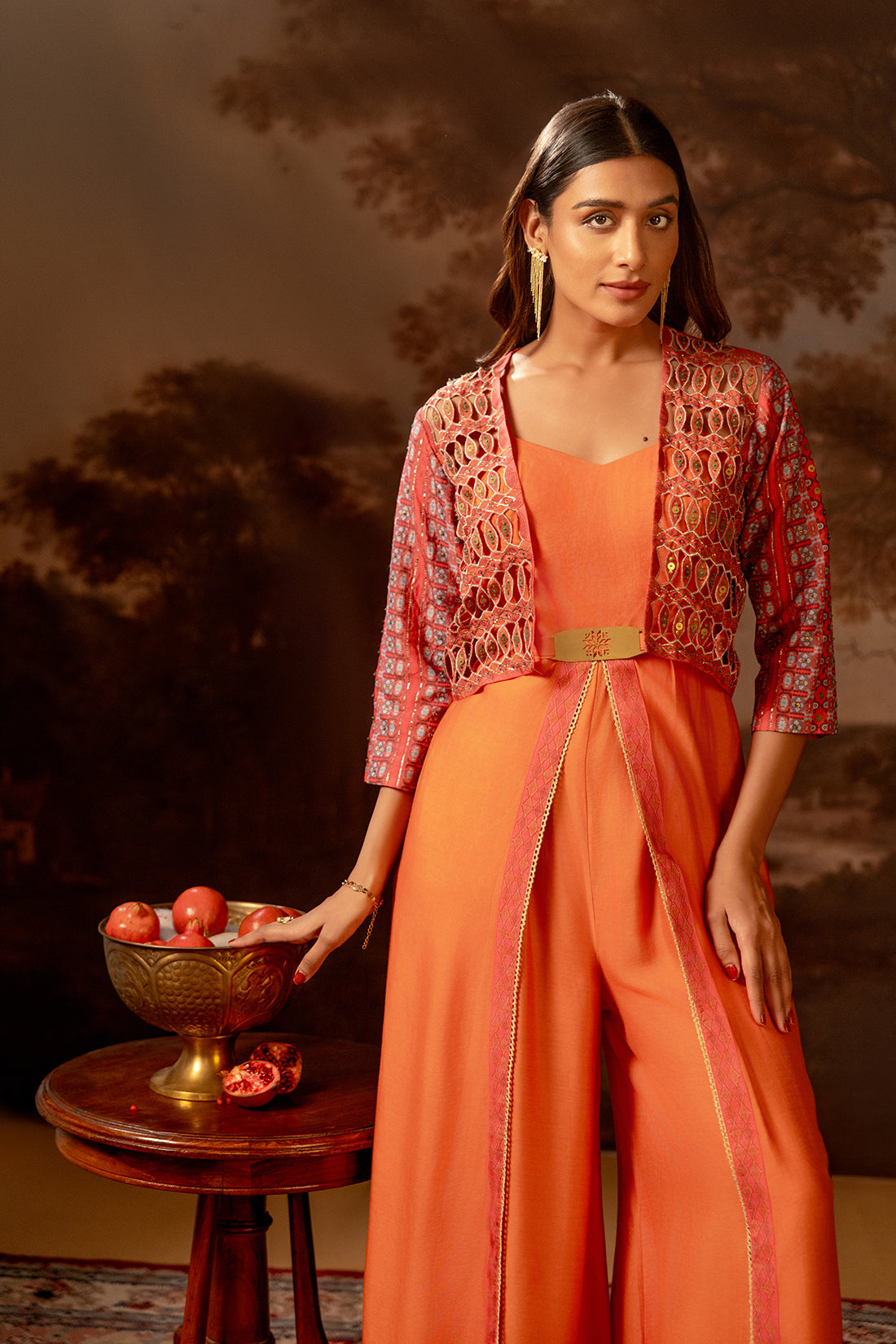 Orani embroidered jumpsuit set