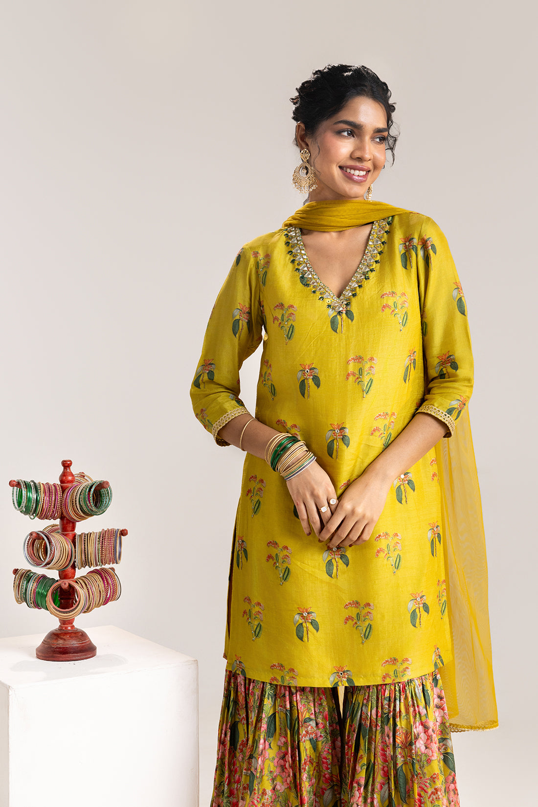 Aarani Embroidered sharara set with a cape