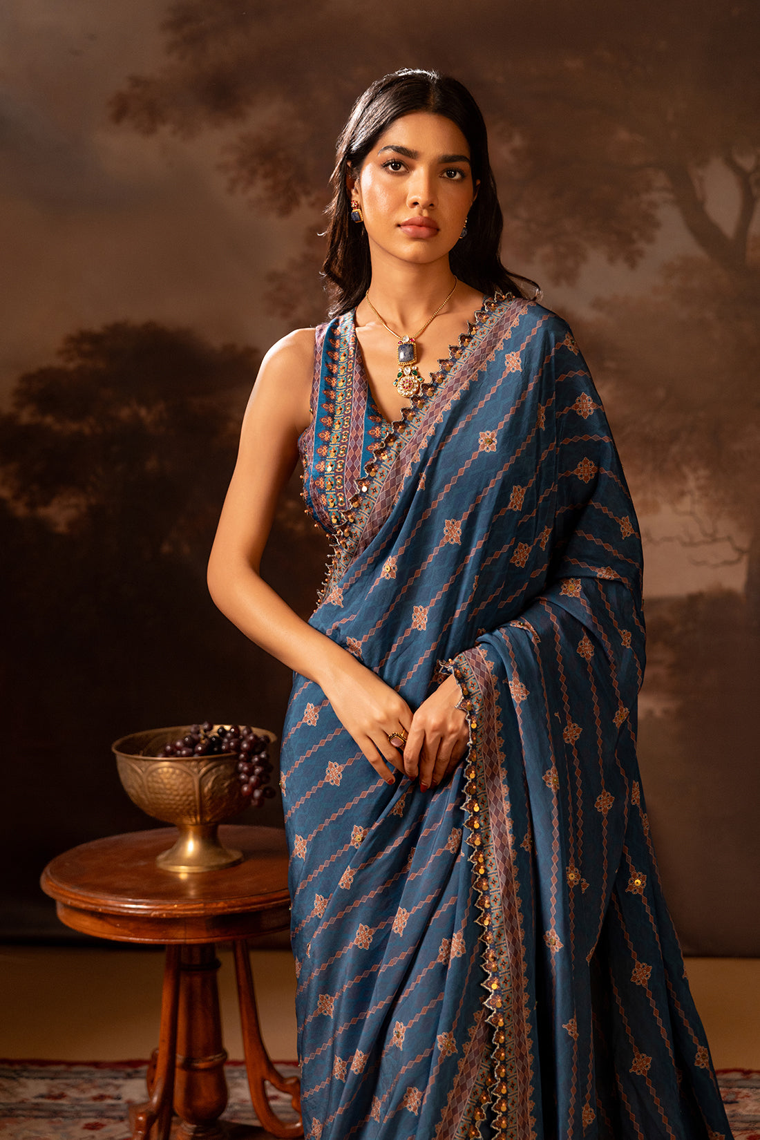 Orani Embroidered Pre-draped saree