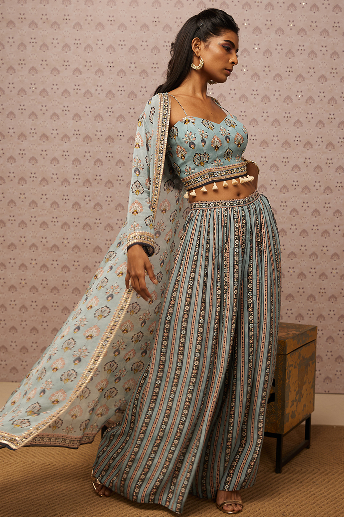 Sarouk Embroidered Co-Ord Set With Jacket