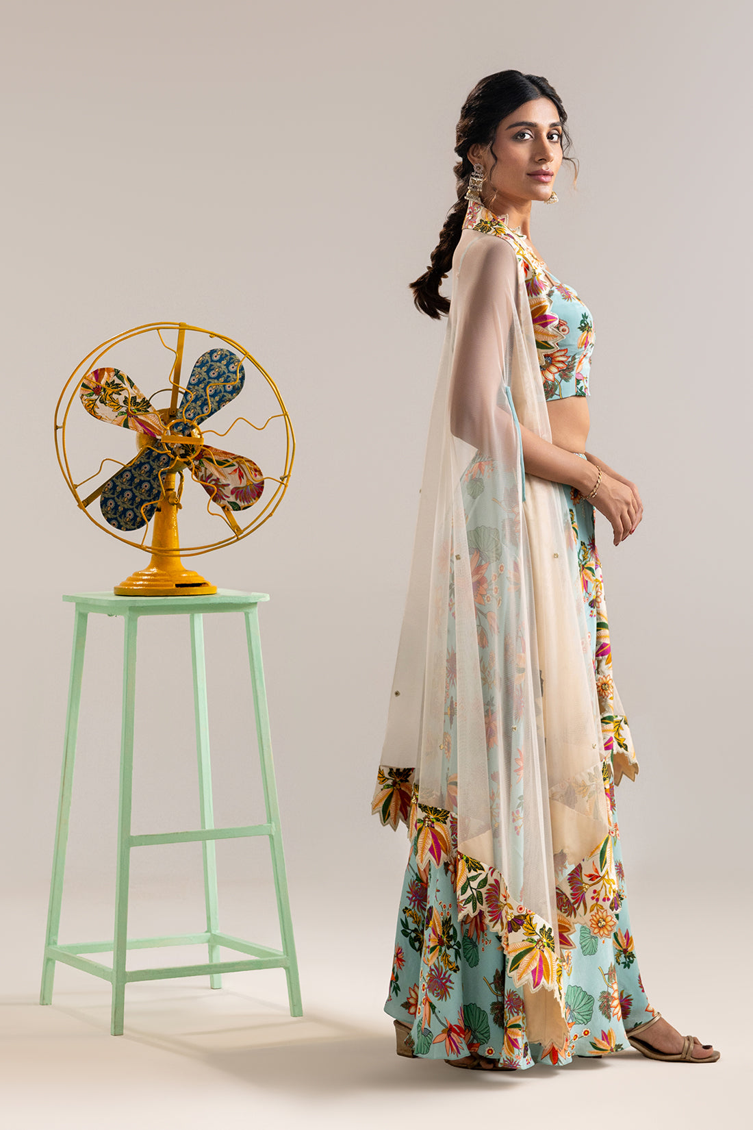 Aarani embroidered palazzo set with a cape