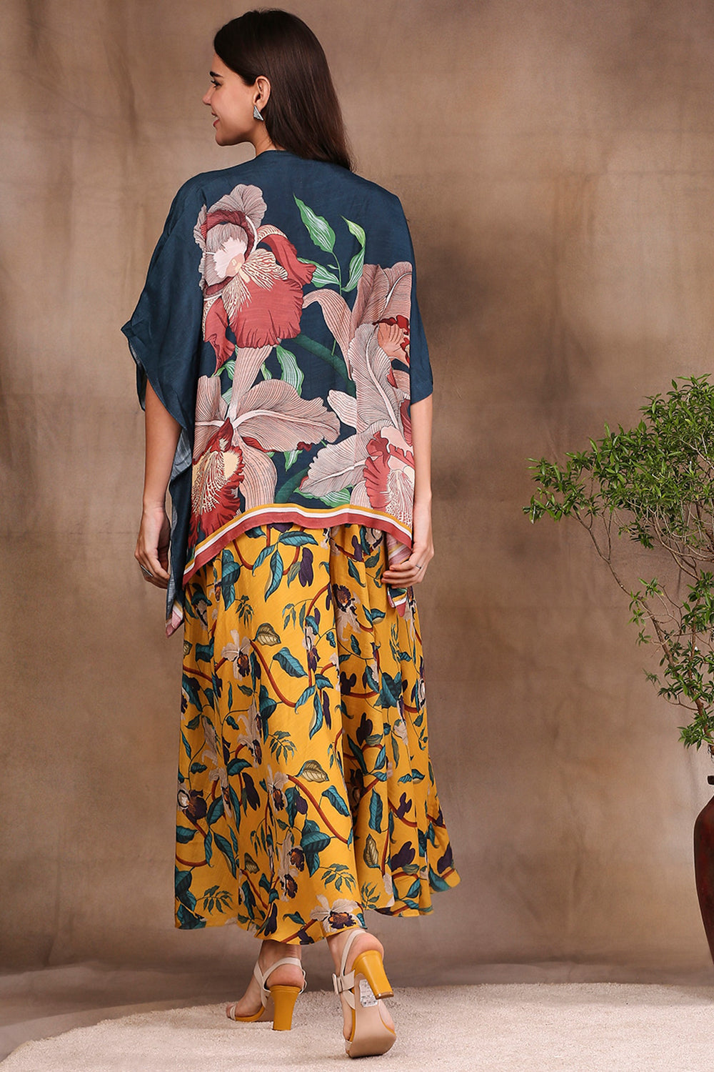 Orchid Bloom Printed Pant Set With Jacket