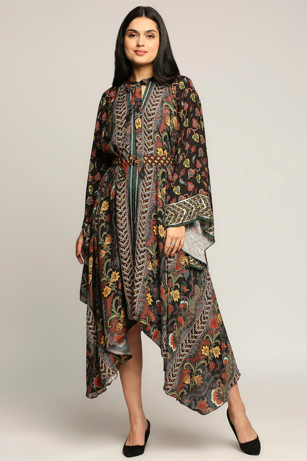 Batik Printed Asymmetrical Dress