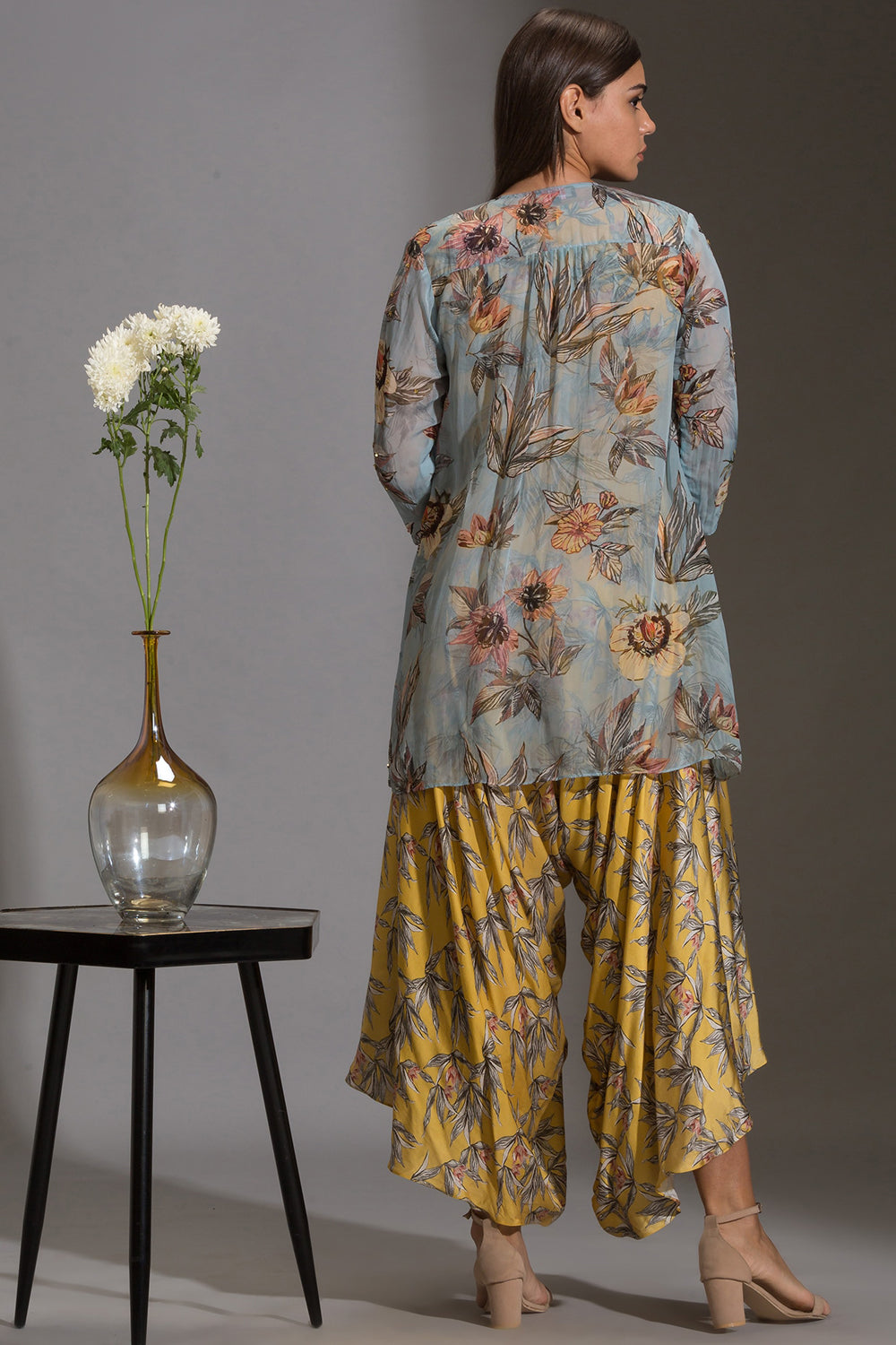 Anthia Floral Printed Dhoti  Jumpsuit With Jacket