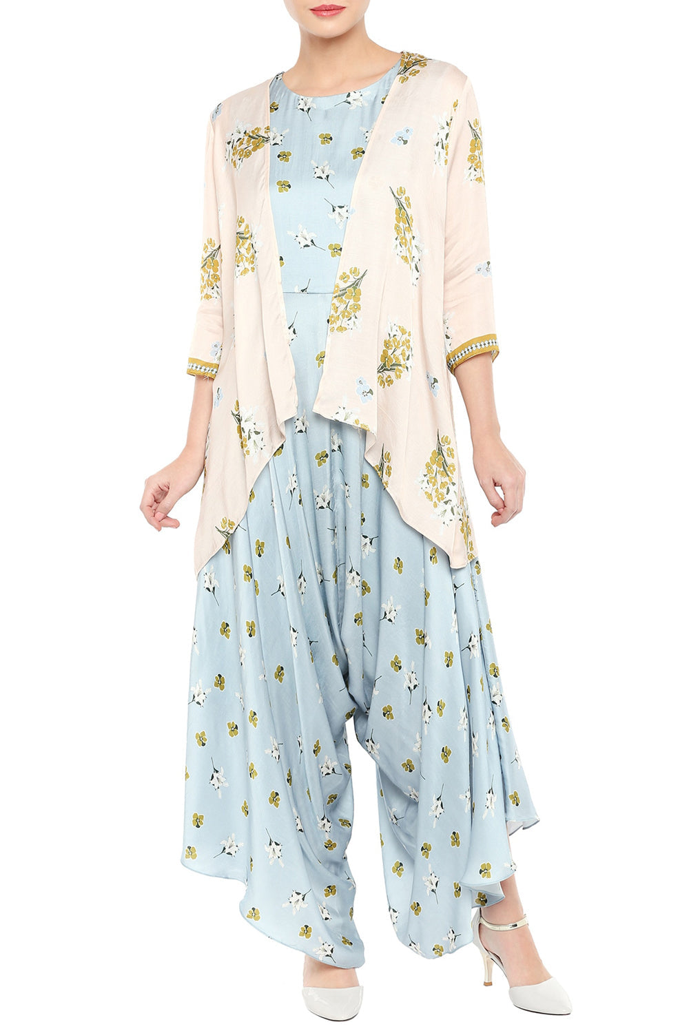 Palash Printed Jumpsuit With Jacket