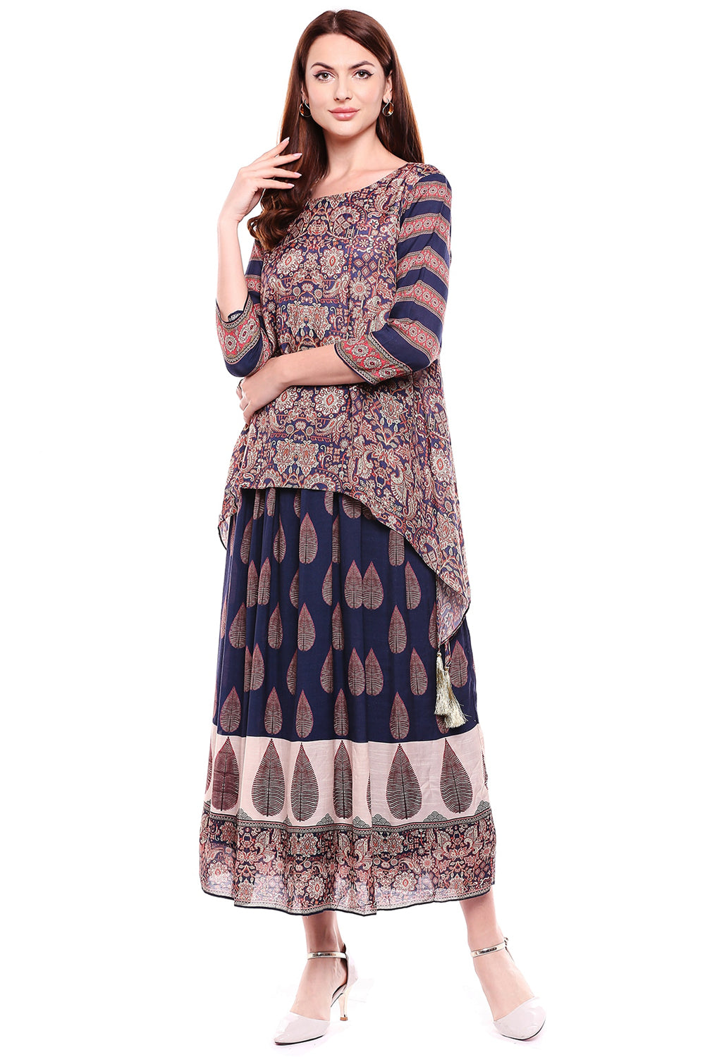 Madhubani Printed Asymetrical Dress