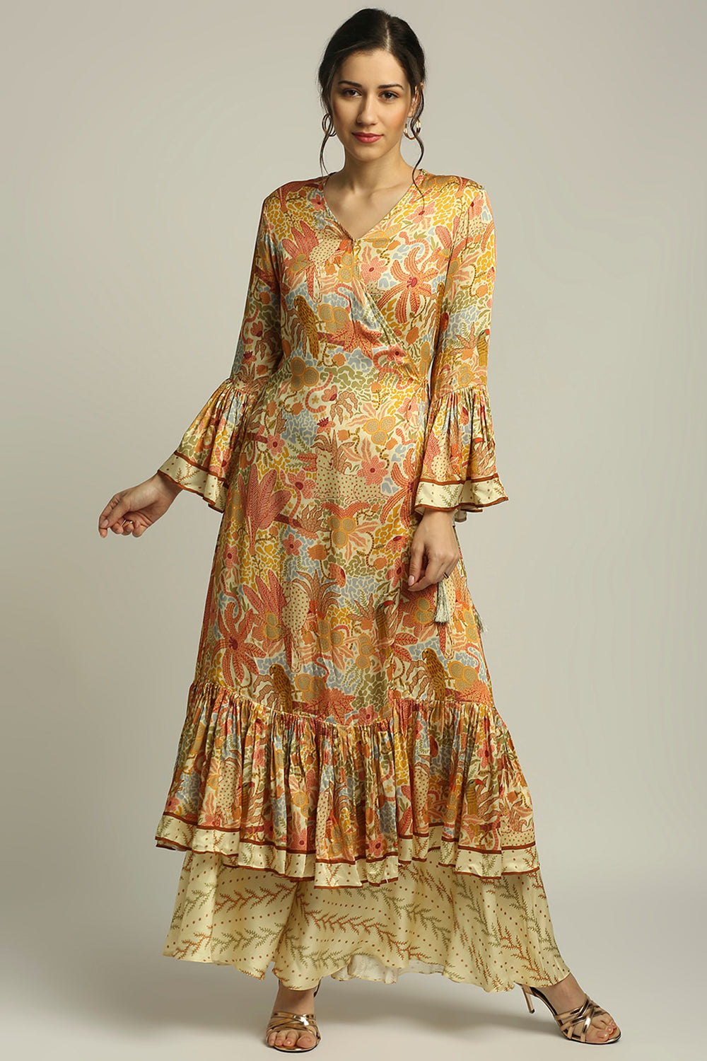 Forest Groove Printed Overlap Kurta With Pant