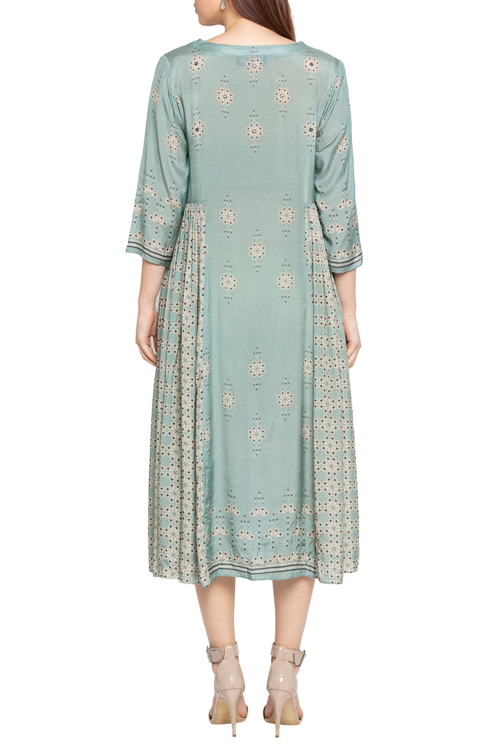 Azure Printed Long Dress