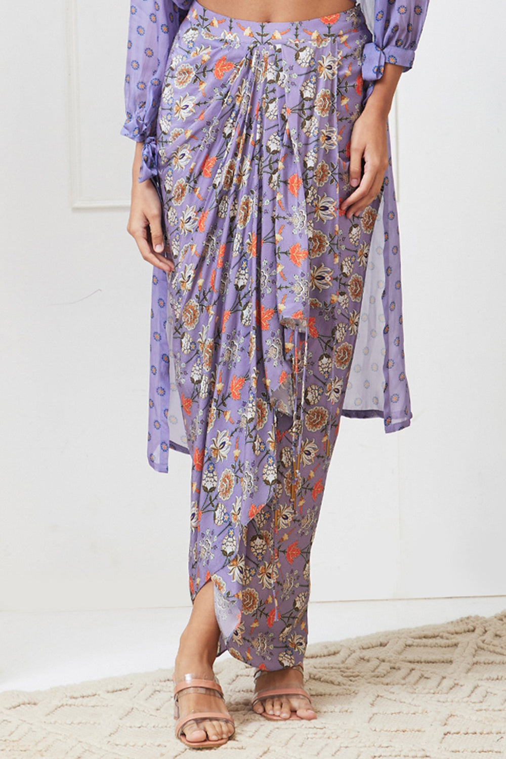 Tabriz Embellished Drape Skirt Set