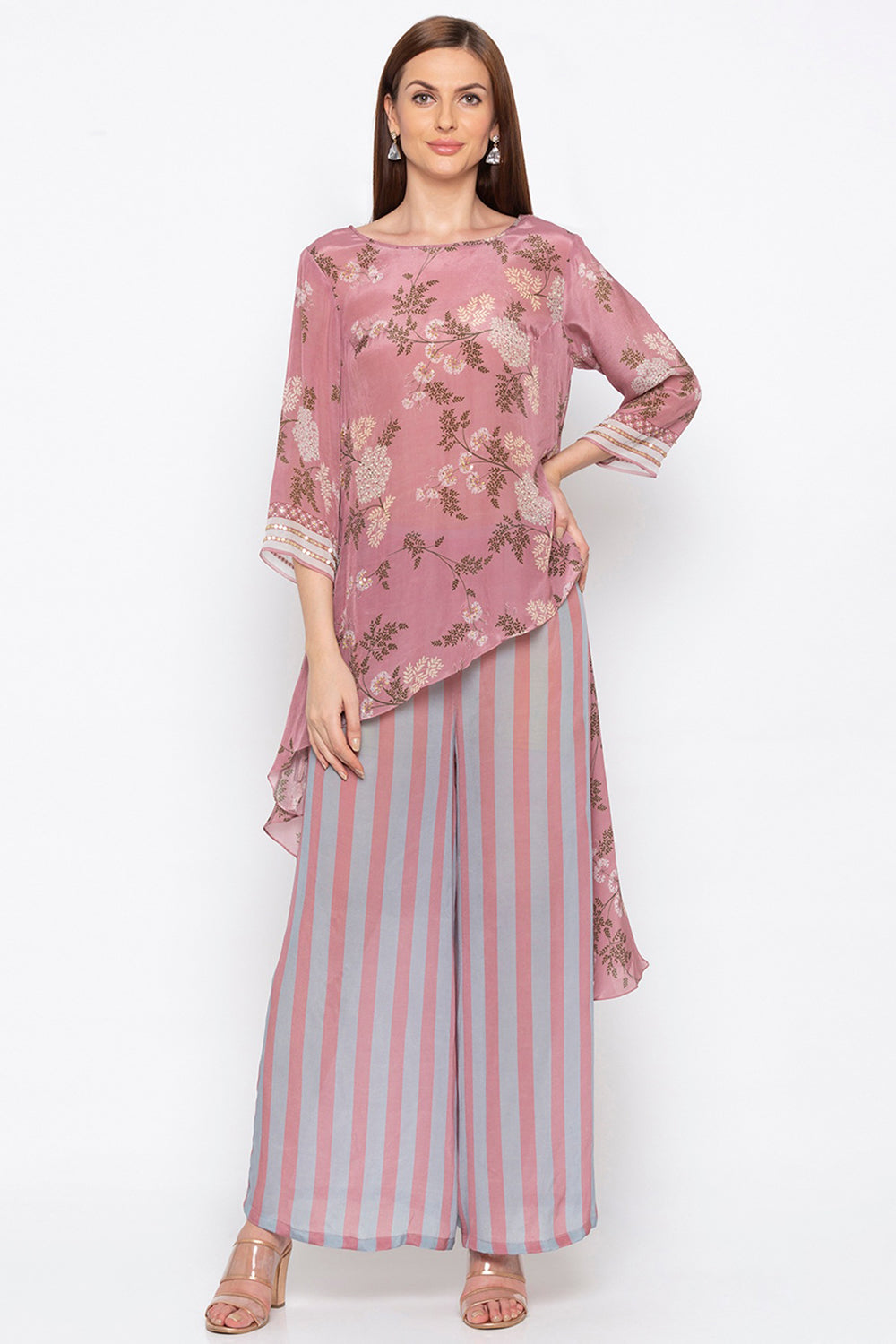 Windance High-Low Printed Top With Pants