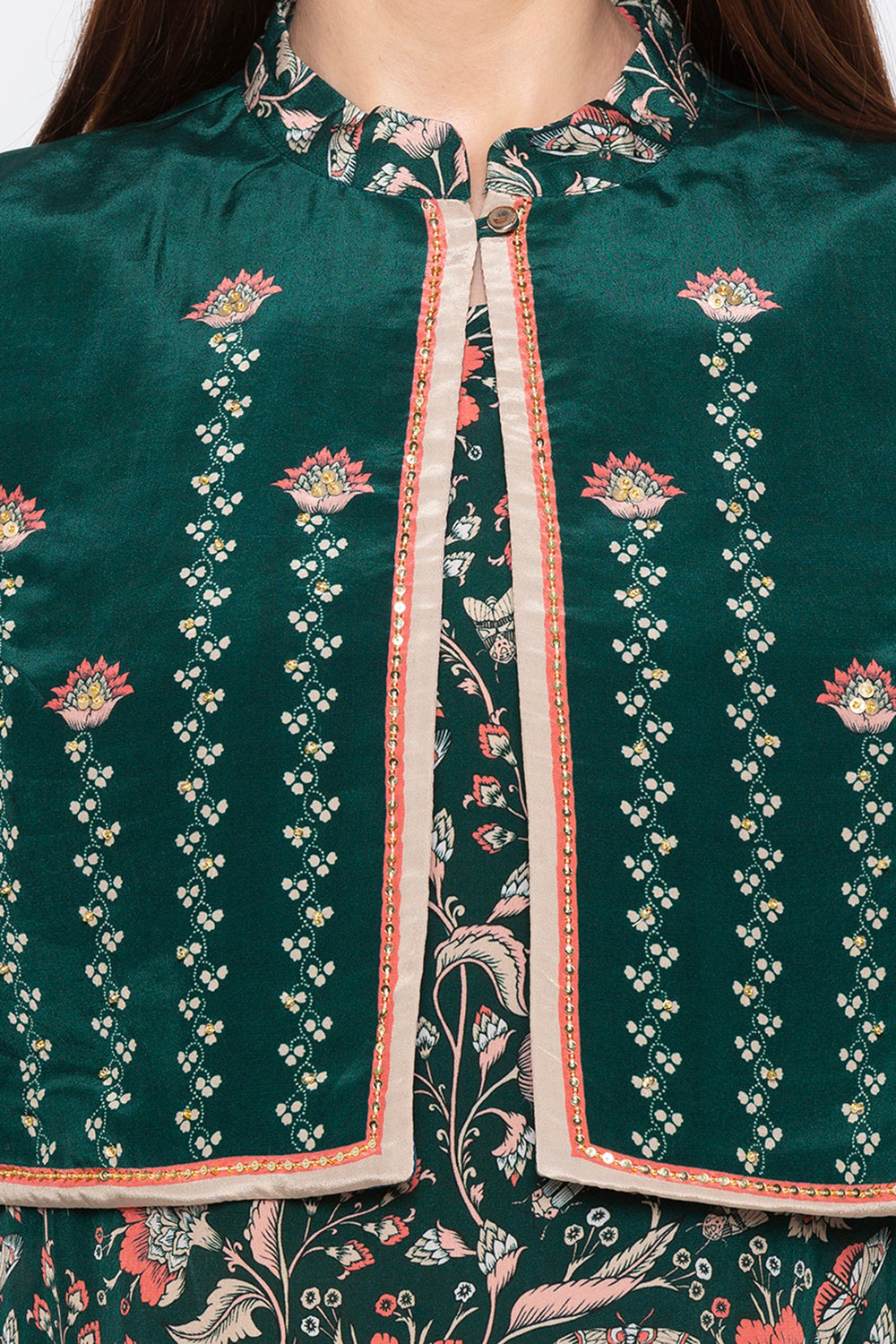 Wild-Flower Printed Dress With Jacket