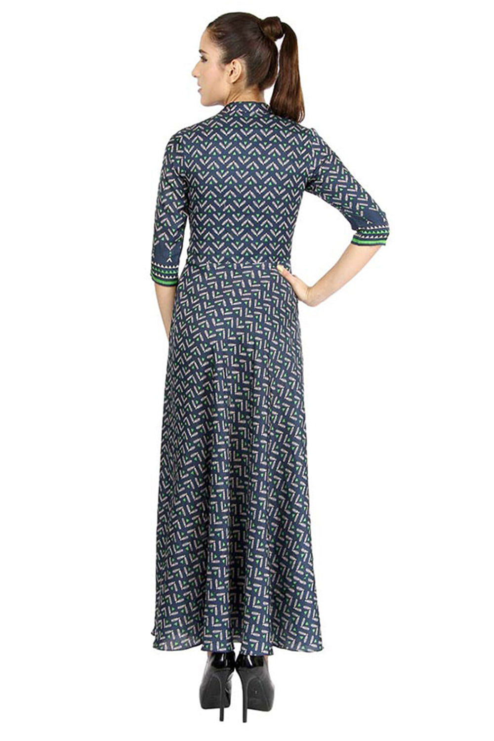 Azuleza Printed Long Dress