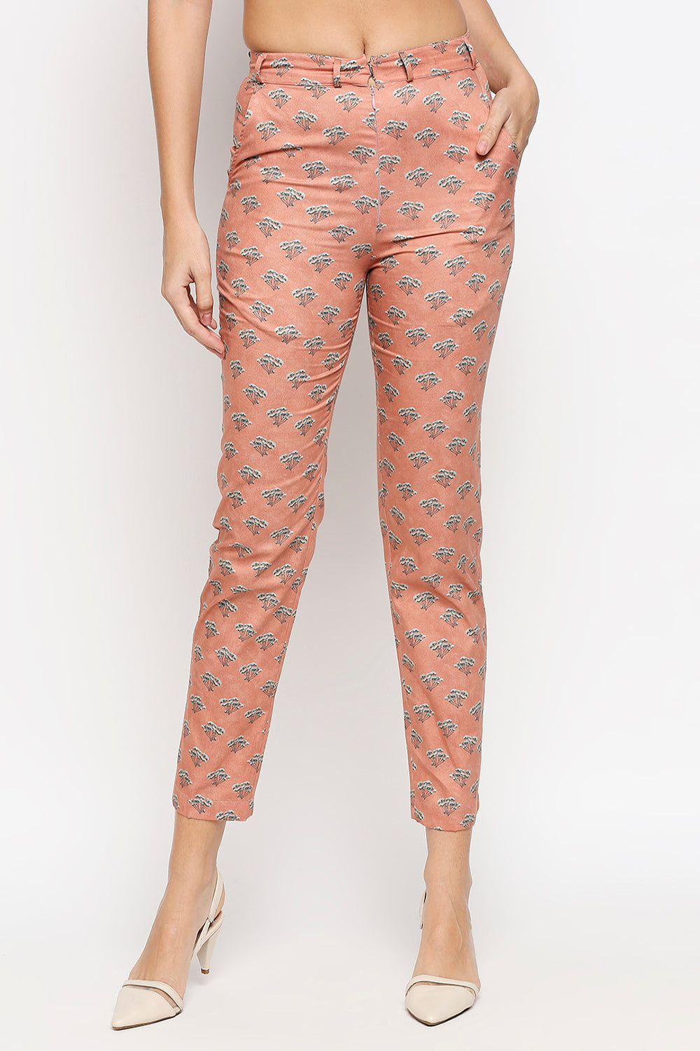 Jungle Printed Cotton Twill Top And Printed Pants
